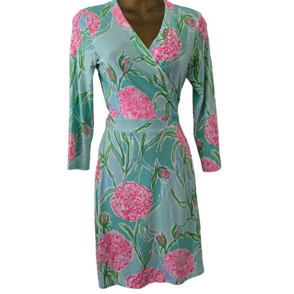 Lilly Pulitzer Sz L MERIDIAN Floral Wrap Dress - Picture 10 of 10